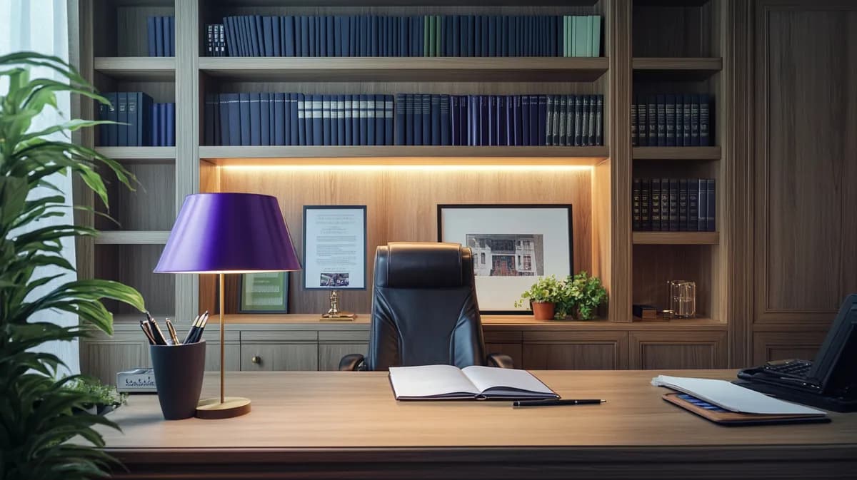 Profesionalna advokatska kancelarija sa pravnim knjigama