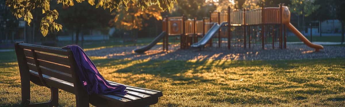 Dečje igralište u parku tokom zlatnog sata