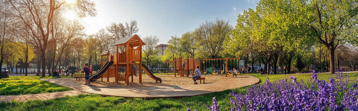 Dečje igralište u beogradskom parku na proleće